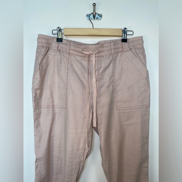 Level 99 Linen Drawstring Pant Pink Petals - Picture 2 of 8